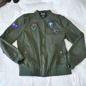 Shefa Military-Style Bomber MA-1 Flight Jacket 101st Airborne Patches CAD